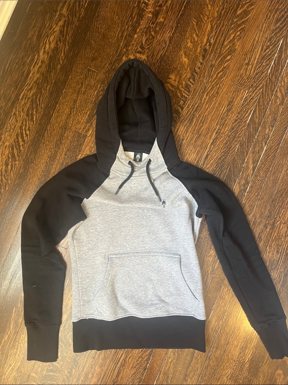 Men's Two-Tone Black and Gray Hooded Sweatshirt
